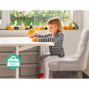 Set of 2 Dining Chair Beige CAYES French Provincial Chairs Wooden Fabric Retro Cafe