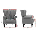 Upholstered Fabric Armchair Accent Tub Chairs Modern seat Sofa Lounge Grey