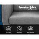 Lounge Chair Armchair with Ottoman Tub Accent Sofa Linen Fabric Grey