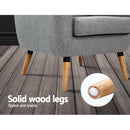 Lounge Chair Armchair with Ottoman Tub Accent Sofa Linen Fabric Grey