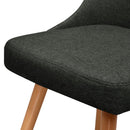Set of 2 Replica Dining Chairs Beech Wooden Chair Cafe Kitchen Fabric Charcoal