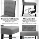 Set of 2 DONA Dining Chair Fabric Foam Padded High Back Wooden Kitchen Grey