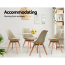 Set of 2 DSW Dining Chairs Retro Replica Kitchen Chair Cafe Beige Fabric