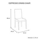 2X Espresso Dining Chair White Colour