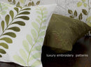 Super King Size Sylvan Green Leaf Pattern White Quilt Cover Set(3PCS)