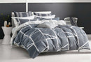 Queen Size Cotton Geometic Navy Blue Quilt Cover Set (3PCS)