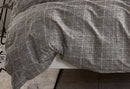 Queen Size Cotton Grey Rectangle Quilt Cover Set (3PCS)