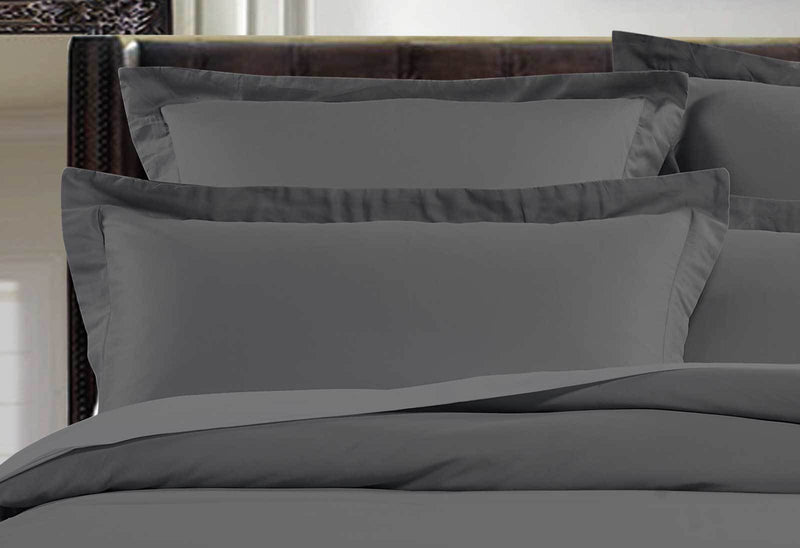 Queen Size 500TC Cotton Sateen Quilt Cover Set (Charcoal Color)