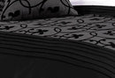 King Size Charcoal Black Flocking Quilt Cover Set(3PCS)