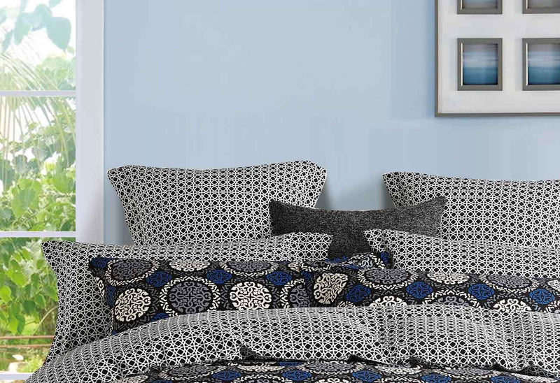 Queen Size Circular Floral Quilt Cover Set (3PCS)