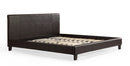King PU Leather Bed Frame Brown