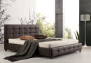 King PU Leather Deluxe Bed Frame Brown