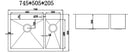 745x505mm Handmade Stainless Steel Topmount Kitchen Sink with Waste