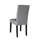 2 x Premium Fabric Linen Palermo Dining Chairs High Back - Light Slate Grey