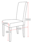 2 x Premium Fabric Linen Palermo Dining Chairs High Back - Light Slate Grey