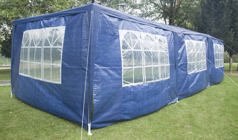 3x9m Wedding Outdoor Gazebo Marquee Tent Canopy Blue