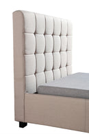 King Single Linen Fabric Deluxe Bed Frame Beige