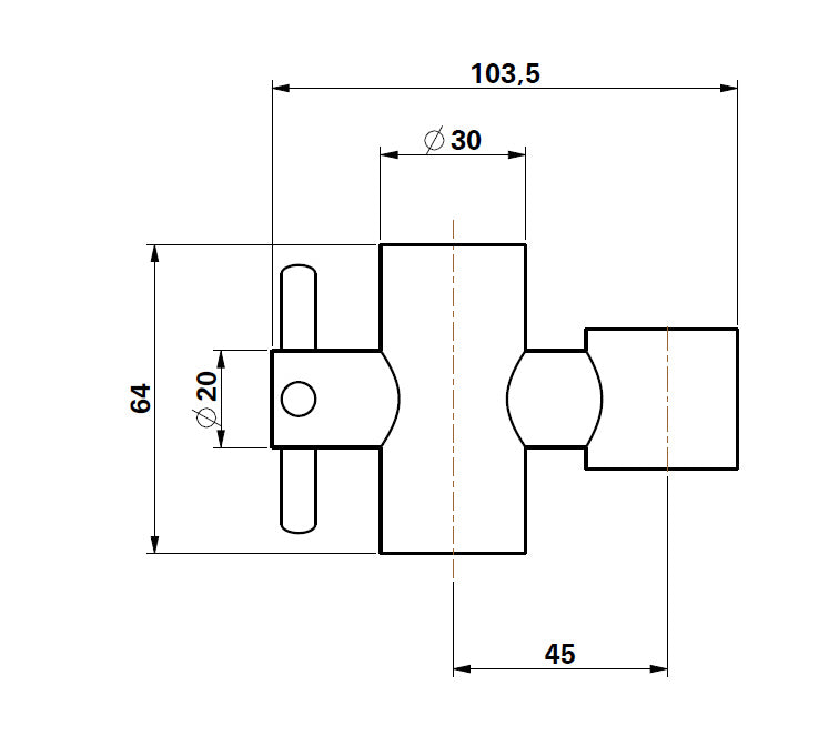 20mm Replacement Solid Brass Slide Rail Bracket Slider