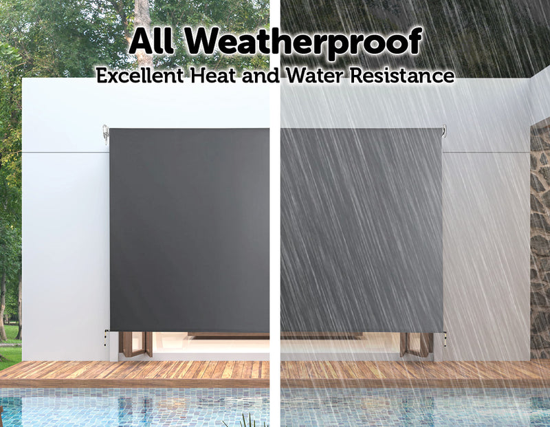 Retractable Straight Drop Roll Down Awning Garden Patio Screen 3.0X2.5M