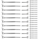Stainless Steel Wire Rope DIY Balustrade Kit Jaw/Swage Fork Turnbuckle - 10 pack
