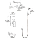 8" Rain Shower Head Straight Wall Arm Mixer Set Wall Bath Spout Outlet Tap