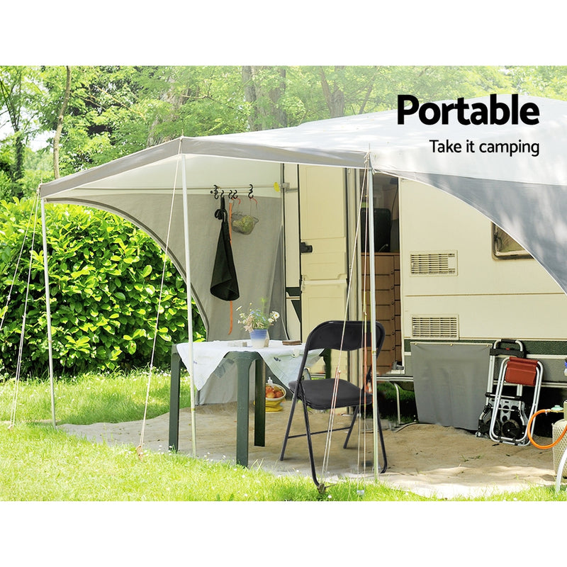 Set of 6 Portable Vinyl Folding Chair Padded Seat Steel Frame Black 6 Pack