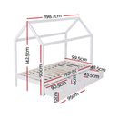 Wooden Bed Frame Single Size Mattress Base Timber Platform Storage Drawers Pine Wood White
