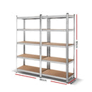 2x0.9M Warehouse Shelving Racking Storage Garage Steel Metal Shelves Rack
