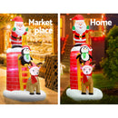 2.4M Christmas Inflatable Santa on Chimney Decorations Outdoor LED