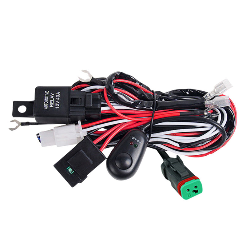 DT Wiring Loom Harness Kit Fuse Relay Switch LED Work Driving Light Bar
