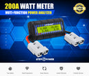 200A Watt Meter Power Analyser Digital Lcd Volt Amp Solar Caravan +2 Plug