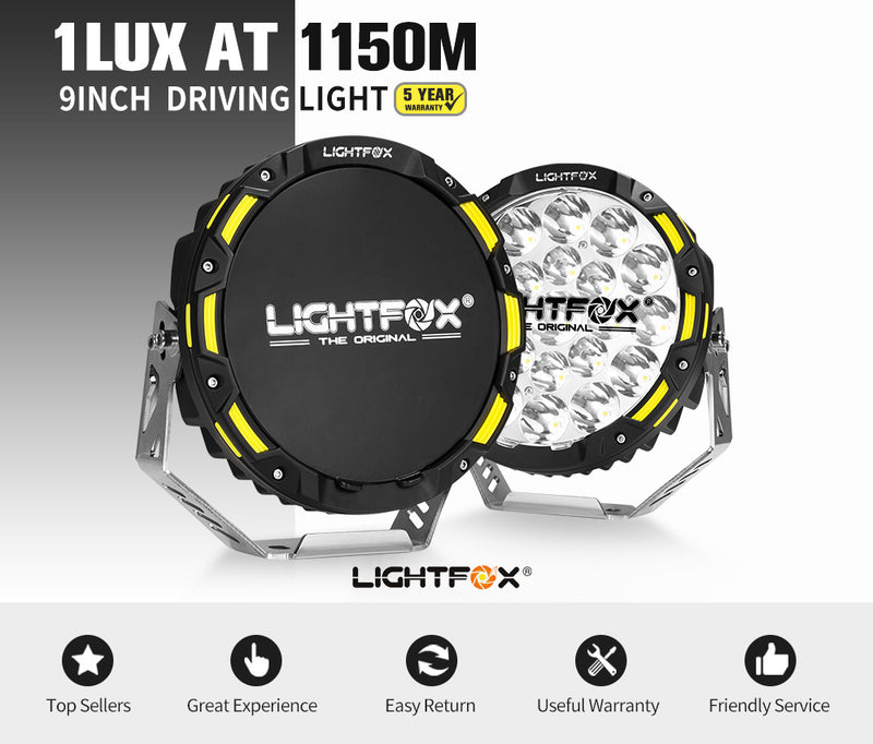 9inch LED Driving Lights Round Spotlights Offroad Truck Headlights