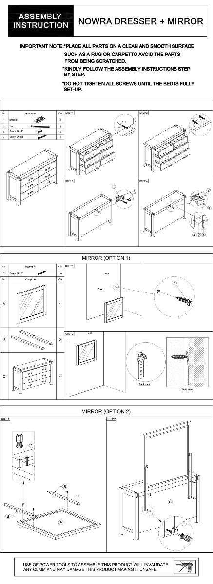 NOWRA 6 Drawer Dresser