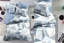 Queen Size Halsey Grey and White Geometric Pattern Quilt Cover Set (3PCS)