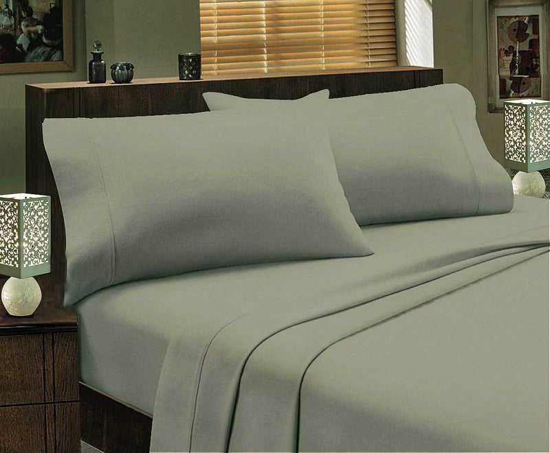 Single size Egyptian Cotton flannelette Sheet Set (Graphite)