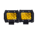 2x 4inch Flood LED Light Bar Offroad Boat Work Driving Fog Lamp Truck Yellow