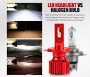 H4 LED Headlight Kit 50W 8000LM Globe Bulbs White High/Low Beam