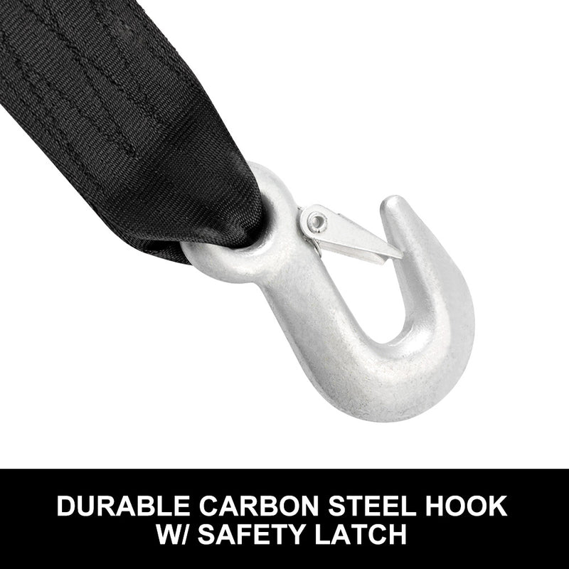 Hand Winch 3000KG/6615LBS 3 Speed Dyneema Webbing Strap Boat Car Marine 4WD 8M