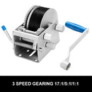 Hand Winch 3000KG/6615LBS 3 Speed Dyneema Webbing Strap Boat Car Marine 4WD 8M