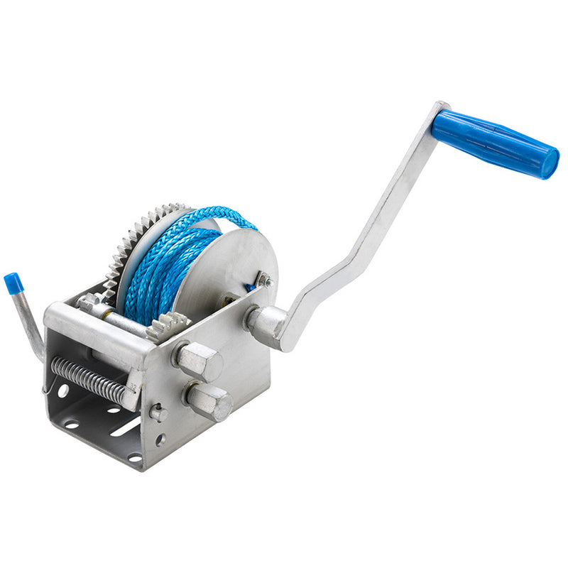 Hand Winch 2000KG/4410LBS 3 Speed Dyneema Synthetic Rope Boat Car Marine 4WD 10M