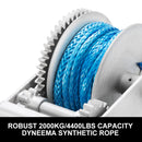 Hand Winch 2000KG/4410LBS 3 Speed Dyneema Synthetic Rope Boat Car Marine 4WD 10M