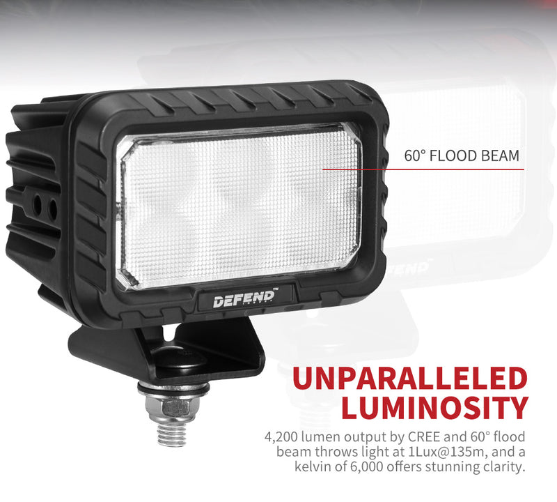 5inch Square LED Work Light Flood Beam Truck Driving Lamp Offroad 4x4