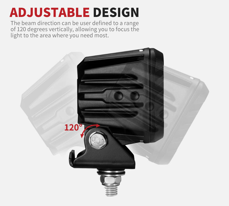 5inch Square LED Work Light Flood Beam Truck Driving Lamp Offroad 4x4