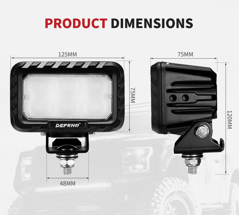 5inch Square LED Work Light Flood Beam Truck Driving Lamp Offroad 4x4