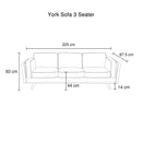 York Sofa 3 Seater Beige