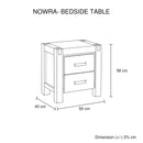 Nowra 2 Drawer Bedside Table