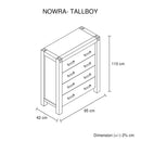 Nowra 4 Drawer Tallboy