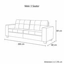 Nikki Sofa Black 3 Seater