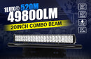 20Inch Cree LED Light Bar Spot Flood Work Driving Light + 23'' Number Plate Frame