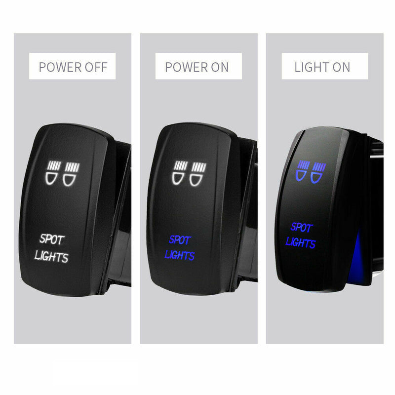 Laser Etched Rocker Switch for Spot Light Work Driving Lamp 4WD UTE 12V 24V
